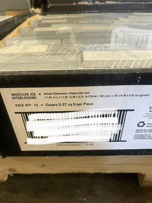 Whistler Ice Interlocking Mosaic Tile - 11.81 x 11.81 in - 0.31 in Thick - Pack of 10