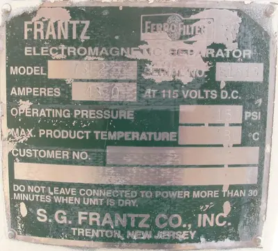 USED S.G. FRANTZ COMPANY 73F2
