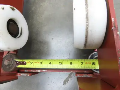 Underhung Bridge Crane Push End Truck 3.25"-7" Beam Flange 48"L 4" Poly Wheels