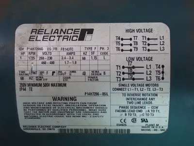USED RELIANCE ELECTRIC P14H7206G
