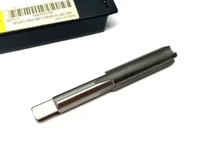 USED INTERSTATE STRAIGHT FLUTE TAP: M12X1 METRIC FINE, 4 FLUTE, PLUG CHAMFER