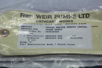 New | in-Stock Weir Pumps LTD AB00259 Pump & Valve Parts California US | Davliegogo LLC #1705266