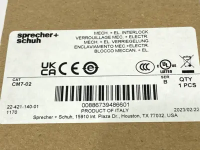 New | in-Stock Sprecher + Schuh Ser B Auxiliary Contact Mechanical Electrical Interlock Contact Blocks Michigan US | Maverick Industrial Sales #1398489