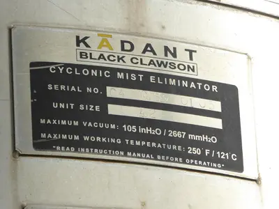Used KADANT BLACK CLAWSON 42 Mist Collectors Pennsylvania US | Global Equipment International, LLC #1444489