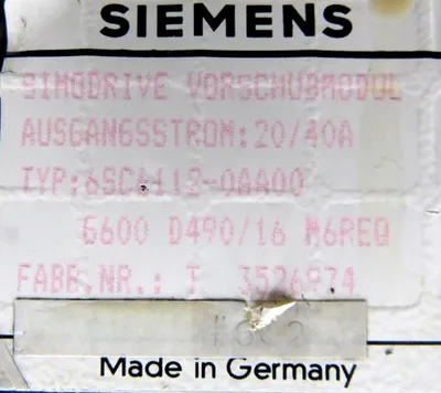 USED SIEMENS 6SC6112-0AA00 SIMODRIVE 6SC61120AA00