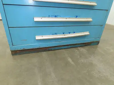 Nu-Era Modular Tool Storage Cabinet 10 Drawer 45x28x61" Stanley Vidmar Blue
