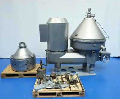Westfalia MSE 500-01-177 warm milk/whey skimmer, 316SS.