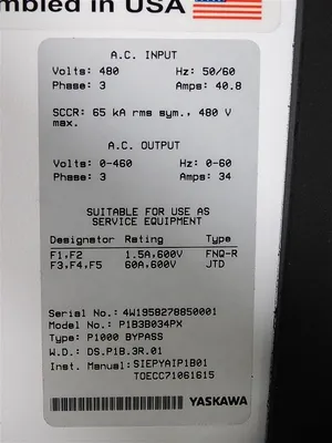 USED YASKAWA P1B3B034PX