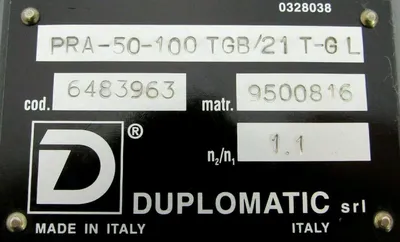 NEW DUPLOMATIC PRA-50-100 TGB/21 T-GL TOOL HOLDER PRA50100TGB21TGL