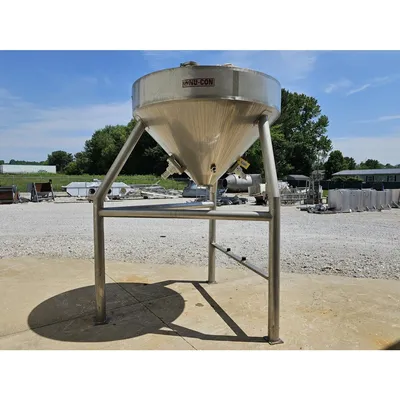 Used Nu-con Stainless Steel Dry Storage Hopper Bin - 50 Cu/Ft