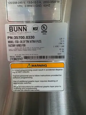 Used Bunn Used 29" Bunn 35700.0330 Infusion ITCB-DV Iced Tea and Coffee Brewer Machine 120V Coffee Equipment Illinois US | Falcon Restaurant Supply #1373520