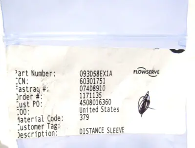 NEW FLOWSERVE 093D58EX1A DISTANCE SLEEVE