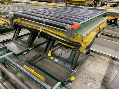 4000 LBS X 60" X 30" SOUTHWORTH MODEL #LS4-36 HYDRAULIC SCISSOR LIFT TABLE WITH ROLLER TOP, 110 VOLT: STOCK #20919
