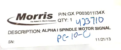 NEW MORRIS GX P003011I34X ALPHA I SPINDLE MOTOR SIGNAL