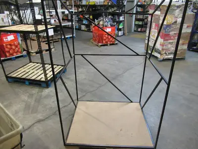Welded Black Metal Frame Built to Fit Onto Pallets with Angled Roof - Perfect for Projects