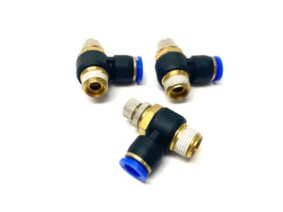 New | in-Stock SNS PNEUMATIC FLOW THROTTLE/SPEED CONTROL ELBOW VALVE FITTING 10MM TUBE Speed Drives | Maverick Industrial Sales #1112199