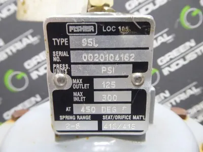 Fisher 95L Pressure Regulator Valve Max. Outlet 125 PSI  2-6 Spring Range Used