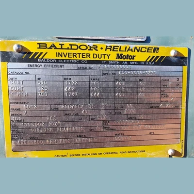 USED BALDOR RELIANCE QHRJ3-KTN-25