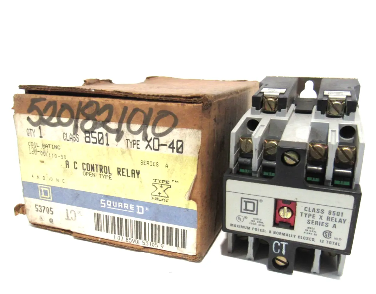 NEW SQUARE D 8501 X0-40 CONTROL RELAY 8501X040