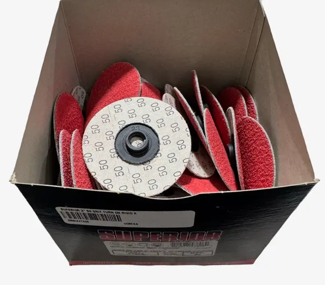 Superior Abrasives 3" Quick Change Type-S Sanding Discs 50 Grit Ceramic 50 Pack