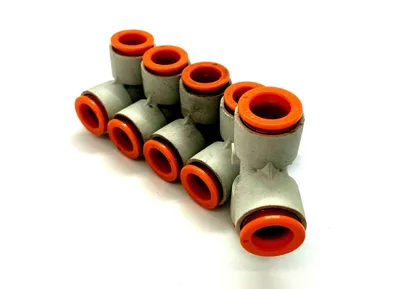KQ2T13-00A | SMC  Union Tee 1/2" Push-to Connect Fitting LOT OF 5 - Used