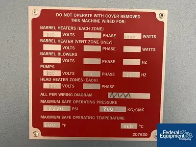 USED Davis-Standard 3 Roll Sheet Stack Davis-Standard 1.25” Extruder Line