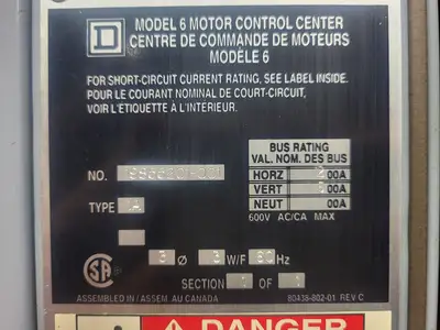USED SQUARE D MODEL 6