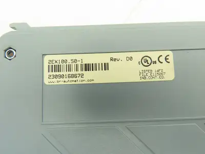 B&R Automation 2EX100.50-1 EX 100 Bus Controller Module Rev DO Cracked Fins