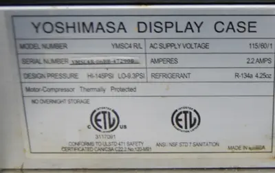 142-1264 Yoshimasa 4' Curved Glass Sushi Display Case Cooler YMSC4 R/L
