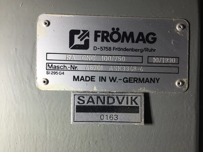 USED 1990 MITTS & MERRILL/ FROMAG RA CNC 100/750