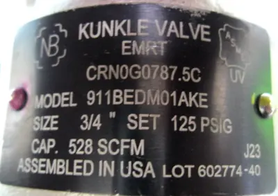 USED Kunkle 911BEDM01AKE