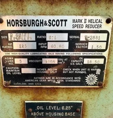 USED HORSBURGH & SCOTT MARK II HELICAL SPEED REDUCER