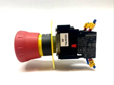 USED SIEMENS EMERGENCY STOP RED MUSHROOM BUTTON