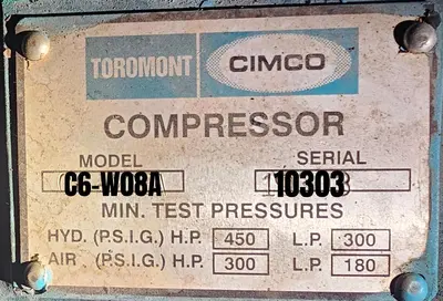 USED 2010 TOROMONT CIMCO C6-W08AHE