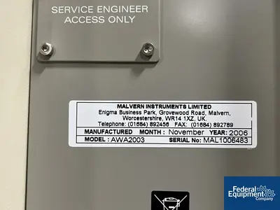 USED Malvern Instruments Malvern 2000 Laser Diffraction Particle Size Analyzer