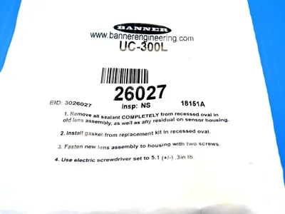 NEW BANNER ENGINEERING UC-300L REPLACEMENT LENS ASSEMBLY UC300L