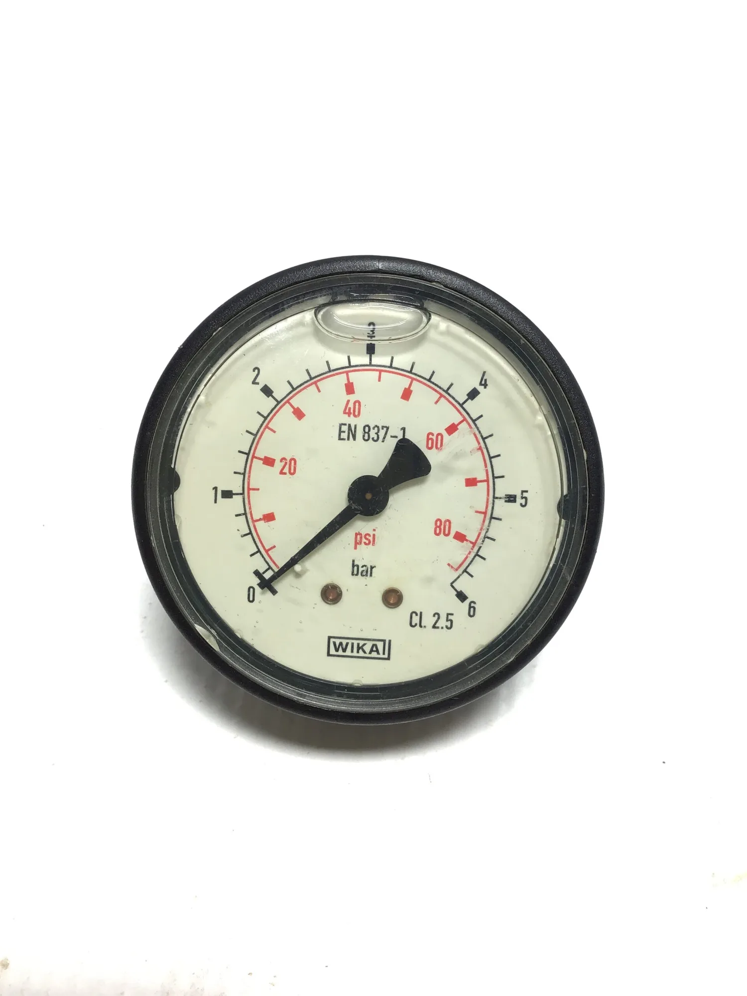 WIKA EN 837-1 Pressure Gauge 0-80PSIG (0-6bar) Class 2.5