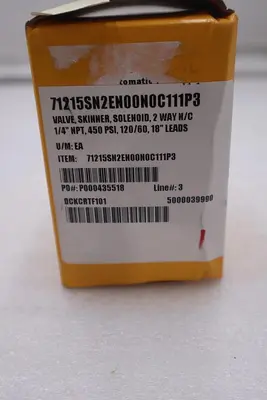 NEW IN BOX Parker 71215SN2EN00N0C111P3 Safety Shutoff Valve STOCK G463A