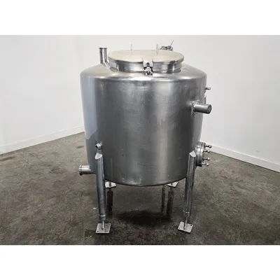 Used 500 Liters (130 Gal) Stainless Steel Sanitary Tank with Legs