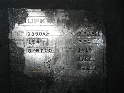 Lufkin D890AH Gearbox 22.48:1 ratio for #11D F270 Mixer
