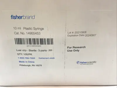 USED FISHER SCIENTIFIC 10 ML LUER SLIP SYRINGE