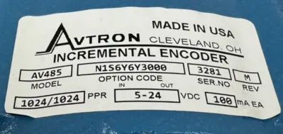NEW AVTRON AV485-N1S6Y6Y3000 INCREMENTAL ENCODER 1024/1024PPR 5-24VDC 100mA