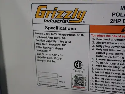 USED 2020 GRIZZLY G0548ZP