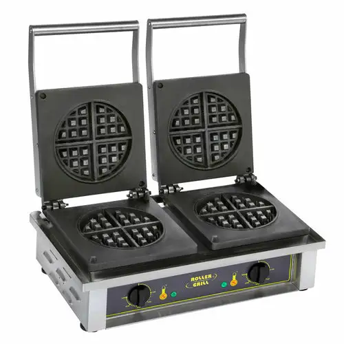 Equipex GED75 Double Classic Belgian Waffle Maker w/ Cast Iron Grids, 3300W