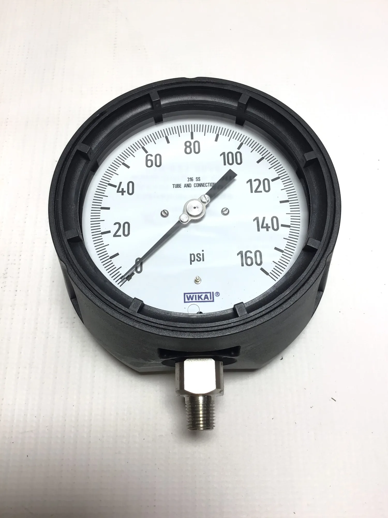 Wika 9834591 Pressure Gauge 1/4″ NPT LM 0-160 PSI 316 SS Tube & Connection