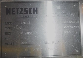 Used NETZSCH _UNKNOWN_ Sand - Media Mills Connecticut US | DMC Industries #1288715