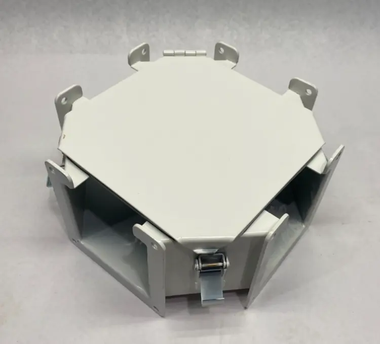 Used HOFFMAN NVENT LAY-IN HINGED COVER CROSS FITTING 4" X 4" PAINTED WHITE Valves/Fittings | Maverick Industrial Sales #1103492