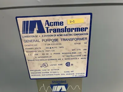 Used ACME _UNKNOWN_ Miscellaneous Equipment (Electrical & Power) Ohio US | Surplus Asset Holdings #1240928