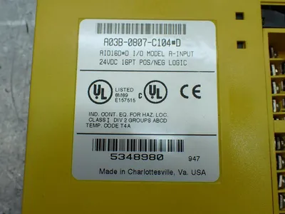 Used FANUC A03B0807C104 PLC Input & Output Ohio US | HGR 24 #885663