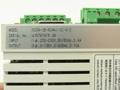 IAI SCON-CB-60WAI-CC-0-2 Single Axis Linear Servo Actuator Position Controller